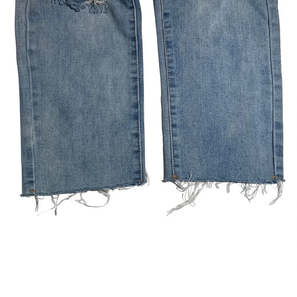 PrettyLittleThing | Women | Light Wash Extreme Distressed Mom Jeans | Size 29